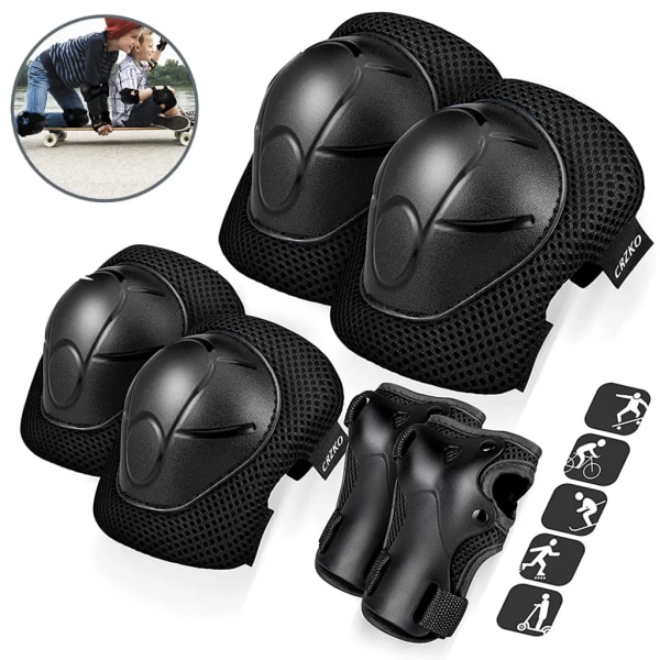 Knäskydd för barn inline skates, armbågsskydd, handledsskydd, skyddande overaller knäskydd, inline skates för barn, armbågsskydd, handledsskydd, skyddande overaller
