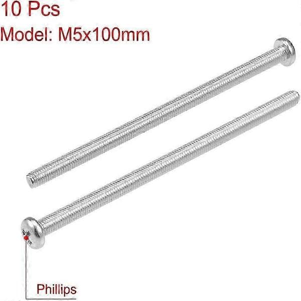 2025 M5x100mm Phillips Hode Phillips Maskinskrue Bolt 10 stk