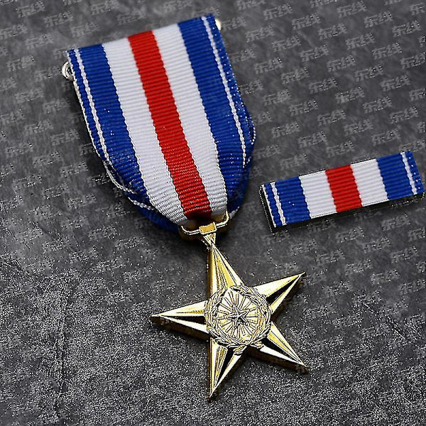 Ograverad U.S. Army Commendation Star Silver Star Military Medal Bronze Star Medal