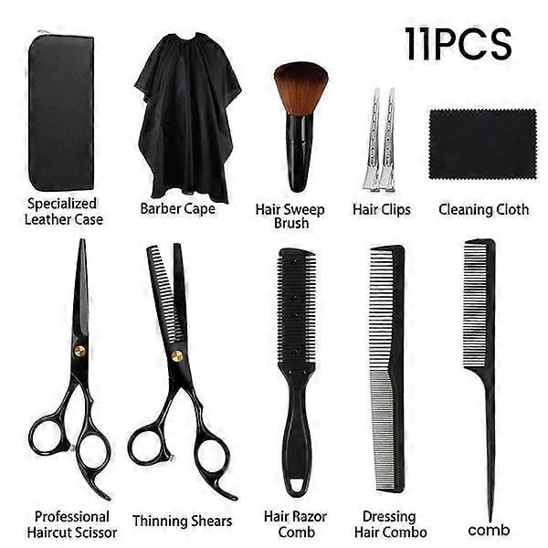 Hårklippningssax Kit - 11 delars frisörsaxset för barberare