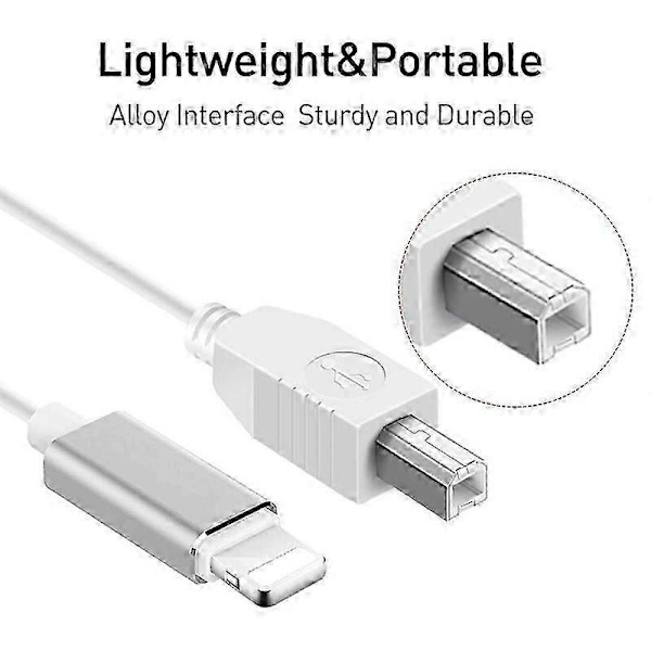 1m 8-pin til USB-B MIDI-kabel til iPad / iPhone