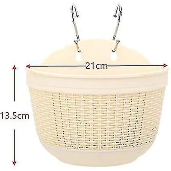 Plastic Hanging Planter Pot With Hooks For Garden Balcony Patio Outdoor 21 X 13.5cm,beige