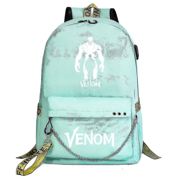 Usb Backpack For Teenage Students With Venom Printed Ribbon (2-119)_y