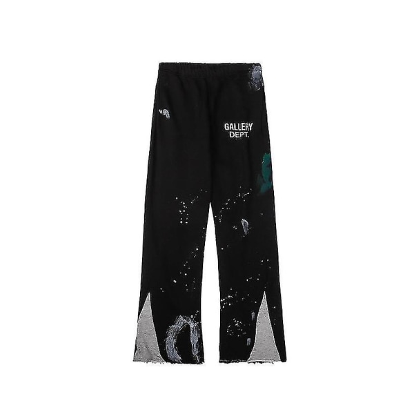 Gallery Dept Speckled Graffiti Guard Pants Straight Jeans Herr och Dam Casual Byxor [reducerad!!!nytt erbjudande] Black S