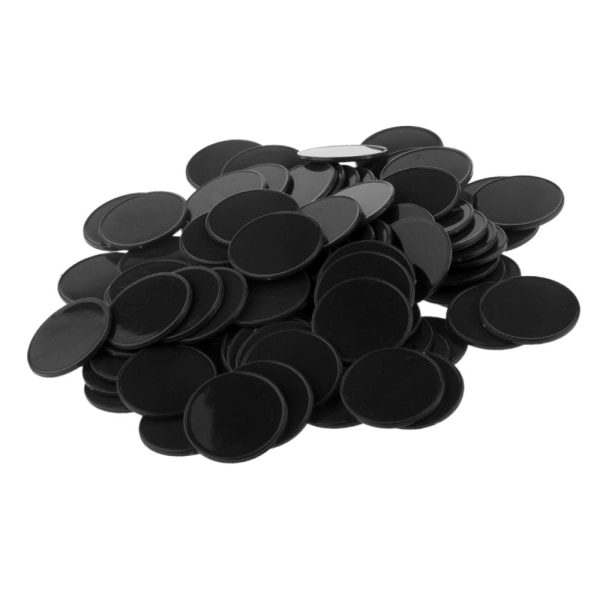 100 kpl Casino Poker Chips Brädspel DIY Craft 30mm Musta