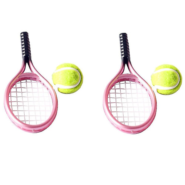 2 sarjaa tennismailoja ja minikoristeen valokuvausrekvisiittaa (satunnainen väri)