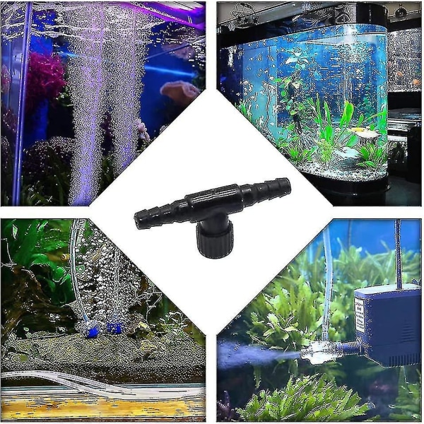 Akvarium Kontrollventiler Luftpumpe Enveisventiler Plast Luftstrømskontrollregulatorer for Fisketank (20 stk, Svart) Wyelv