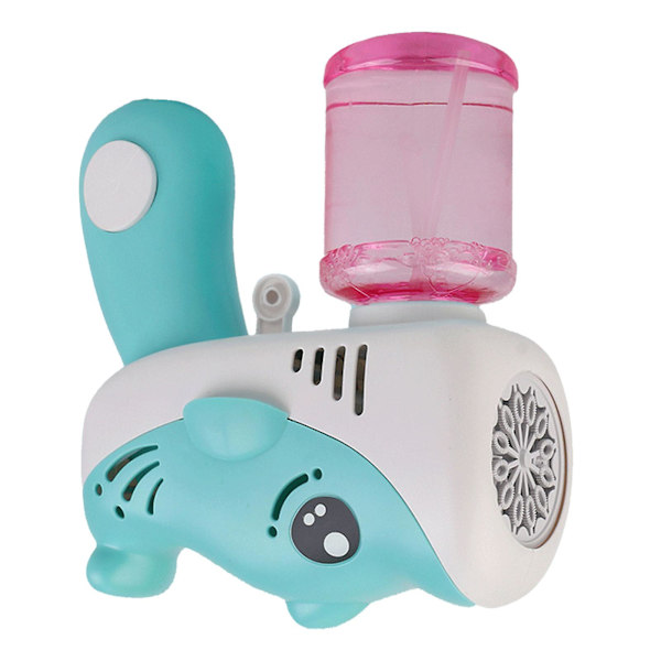 Barn Bubbelmaskin Cartoon Delfin Forma 12 Bubbelhål Läckagesäker Automatisk Bubbelmaskin Leksak för Utomhus Green