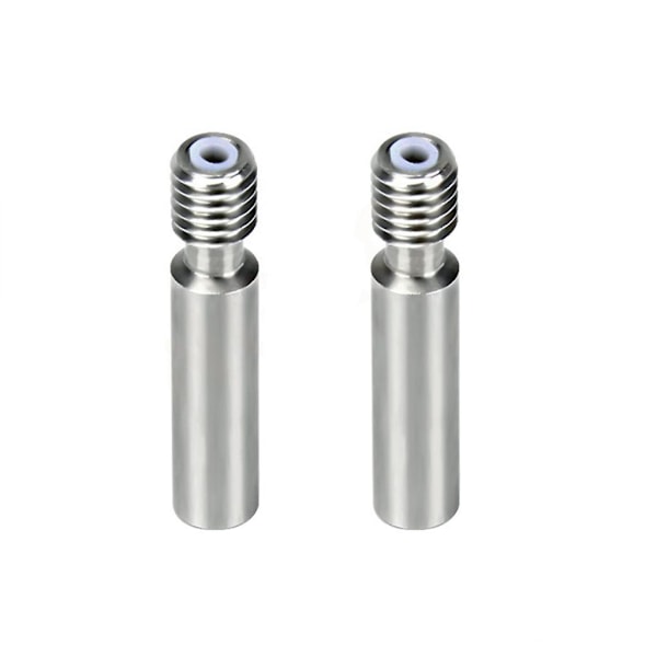 Helt i metall MK8 1,75 mm V6 Heat Break Titan 3D-skrivarmunstycke Halsrör 2 st