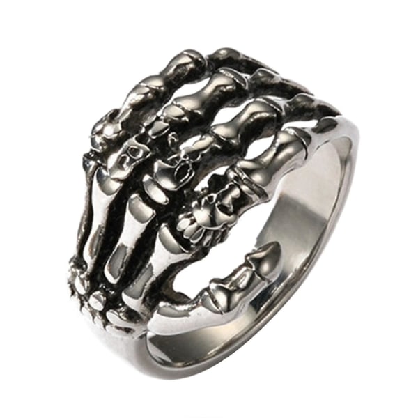 Vintage skelet kranium palmeformet ring til kvinder mænds hiphop metal rock 7