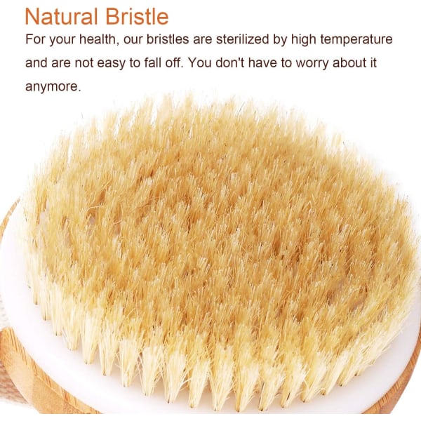 Dry Brushing Body Brush - Natural Bristle Body Exfoliator Scrub Skin Brush for Bath and Body Works