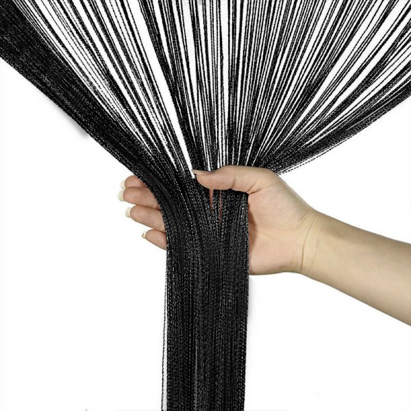 Lige kvast gardin rumdeler boligindretning Black,100x200cm