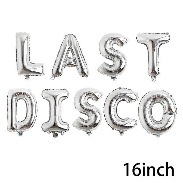 Set Sista Disco Ballonger Bachelorette Dekorationer Spegel Folie Ballong Brev Födelsedag Disco Ball Festtillbehör