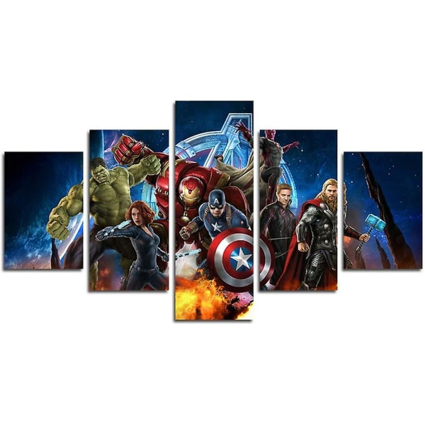 Prints 5 stykker Miracle Avenger Ultron Super Hero Lærred Maleri Stue Hjem Indretning Lærred Kunst Vægplakat (ingen ramme)