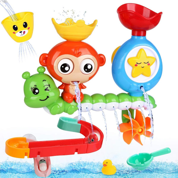 Bath Toy, 14 Pcs Interactive Waterfall Bath Toy, Baby Bath Toys for Bathtub Pool Game