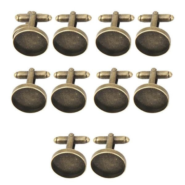 10 stk. 16 mm runde blanke indstillinger Base Pad Manchetknapper Antik Bronze