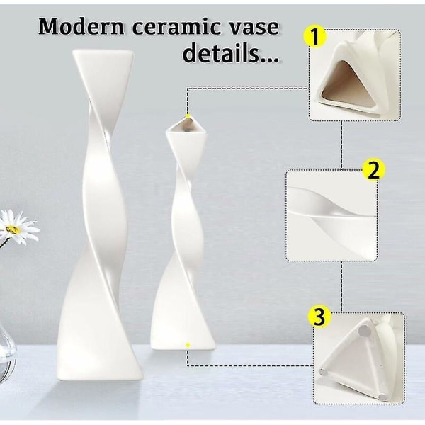 Høy gulvvase Keramikkvase Moderne hjemmeinnredning Hyllevase Hjemmeinnredning Twisted High Creative Black Vase