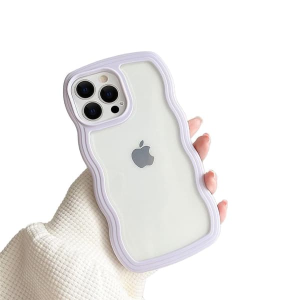 Transparent söt, lockig enkel vågig telefonfodral, Aesthet-FA-