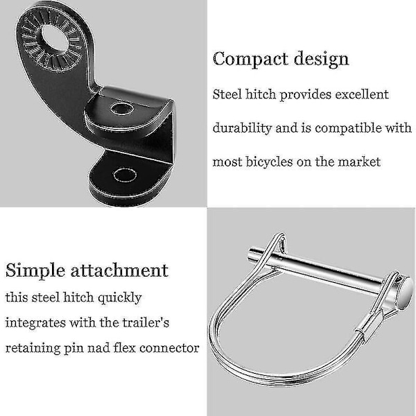 2 sæt Burley cykelanhænger cykelanhænger cykelkobling montering adapter vinklet udskiftningskonnektor 12,2 mm cykelanhængerkobling kompatibel med Burley T
