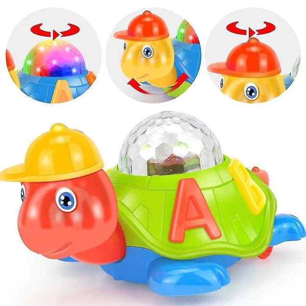 Baby Tecknad musikalisk sköldpaddaleksak med ljus Ljud Musikleksak för baby Pedagogisk leksak för barn