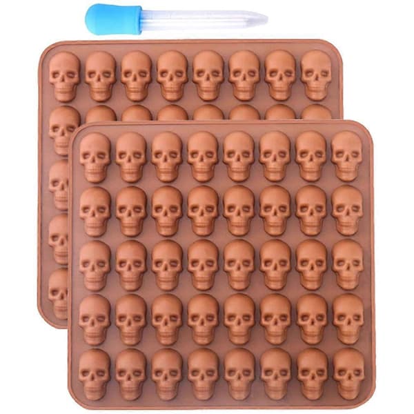 1 sæt Halloween Kranie Cookie Form Bage Cookie Form Silikone Slik Form med Pipette