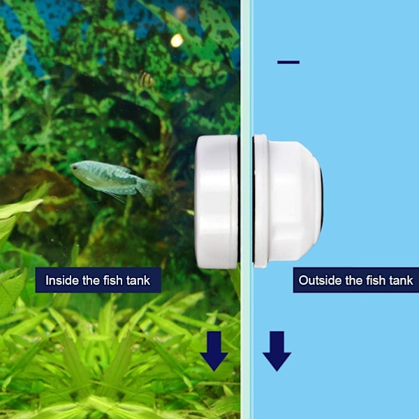 Fisketankrenser Magnet Glass Mini Bærbar Slitestyrke Plast Magnetisk Fisketankbørste Rengjøringsverktøy (Hvit)