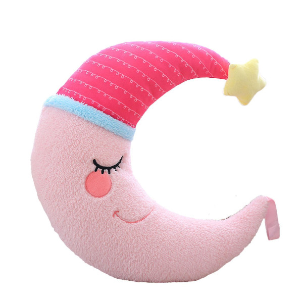 Plyspude Blød Fuldt fyldt Hyggelig berøring Sove ledsager Dukke Sofa Ornament Månedukke Pudepude Plyslegetøj Pink