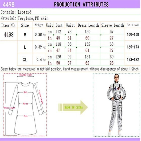 Astronaut Kostyme Halloween Kostyme Jumpsuits Astronaut M