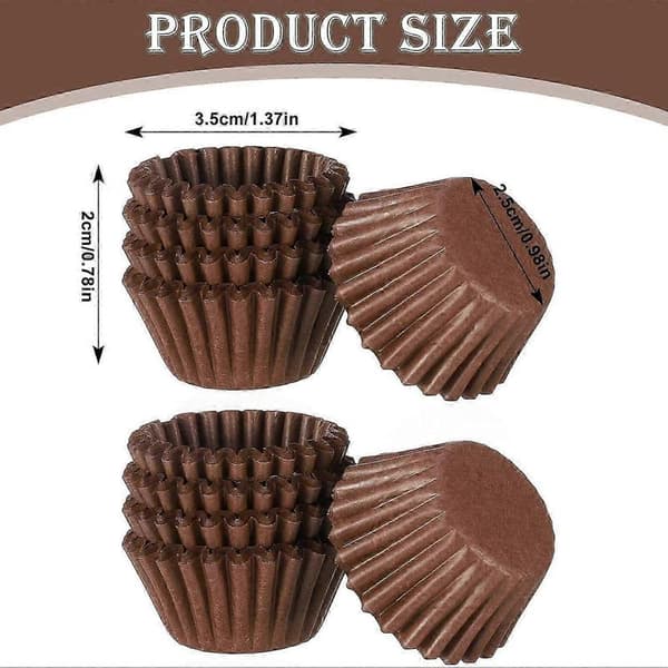 1000 stk. Mini Papir Muffinforme - Engangs Fedttætte Bageforme til Kagekugler, Cupcakes & Desserter - Hvide Mini Bageforme