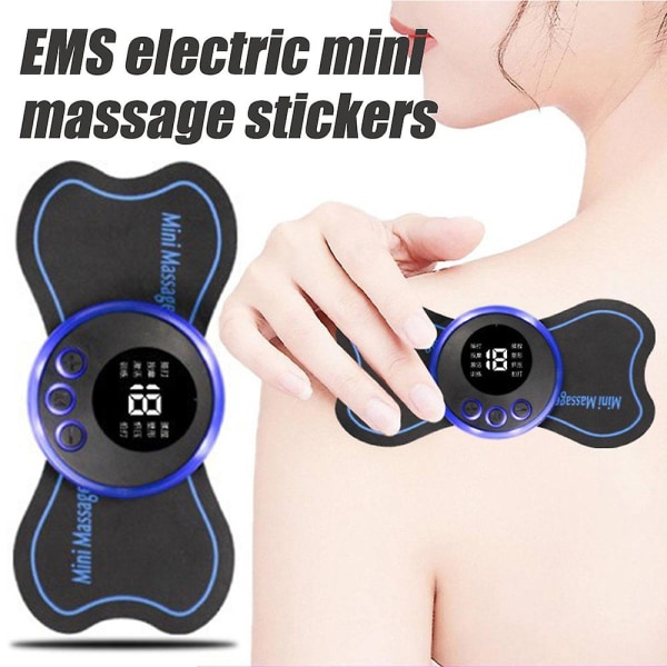 Bärbar elektrisk nacke-ryggmassager Ems Cervical Massage Patch Lindring Smärta with three pads