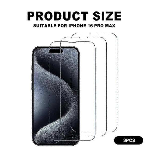 Panssarilasi näytönsuoja iPhone 16 Pro Max läpinäkyvä 9H kovuus stil1371