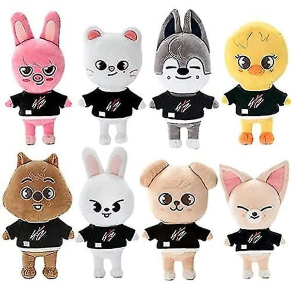 Plush Stray Kids plysjleker, Kawaii plysj Skz plysjleker, Tegneserie Anime søte plysjleker, Bursdag for barn Voksne brun bjørn