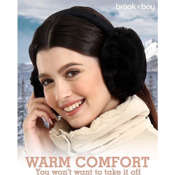 Øreklokker for kvinner - Vinter ørevarmere - Myk, varm kabelstrikk furry fleece øreklokker - Ørebeskyttelse for kaldt vær