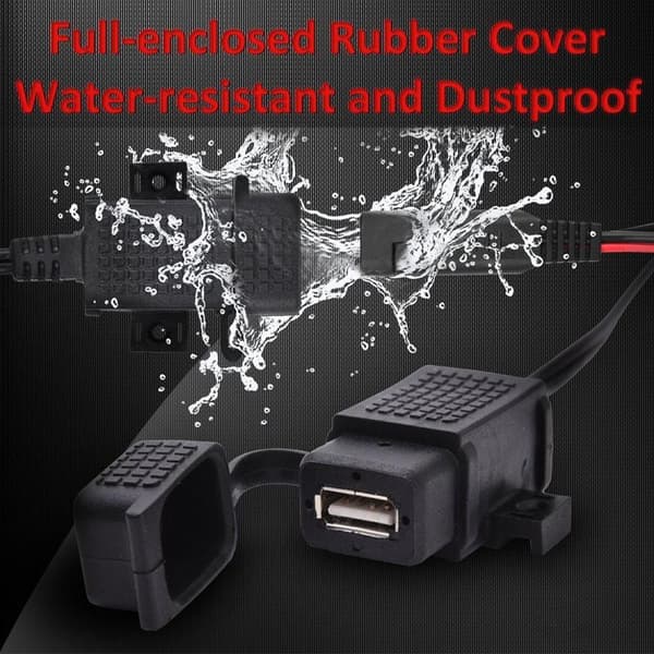 Motorsykkel Vanntett SAE til USB Kabel Adapter USB Lader 2.1A Hurtiglading
