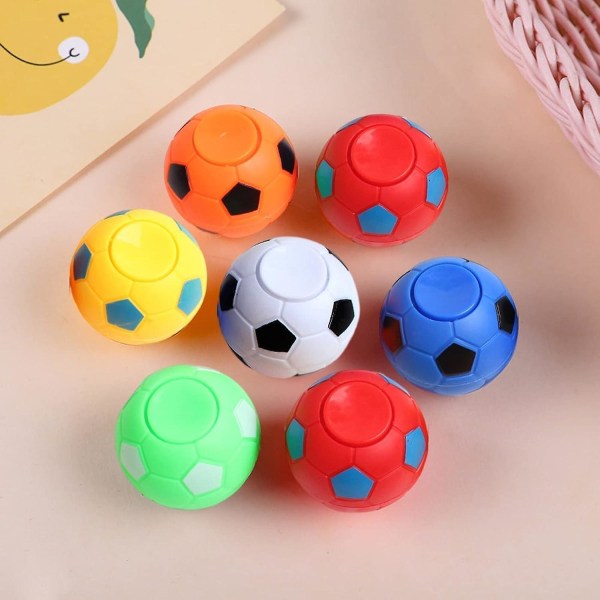 6 stk Fotball Fidget Spinners, Fotball Spinner Fingertips Toy, Hånd Fidget Spinner Fotballer, Stress Relief Fotballleker Gave Til Barn Voksen