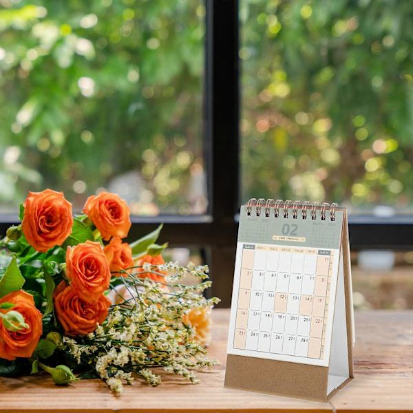 Spiralbunden skrivbordskalender, fristående kalender för kontor och skrivbord Multi 16.20X9.40X7.00CM