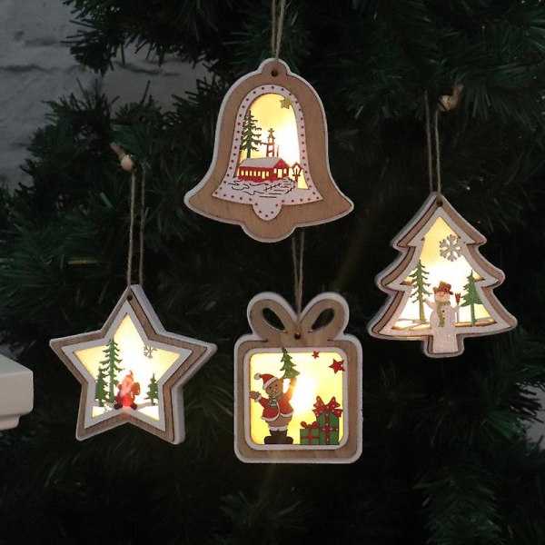 Julelys Hengende Ornamenter Julelys Tretrepynt, Festartikler Dekor Rekvisita style 1