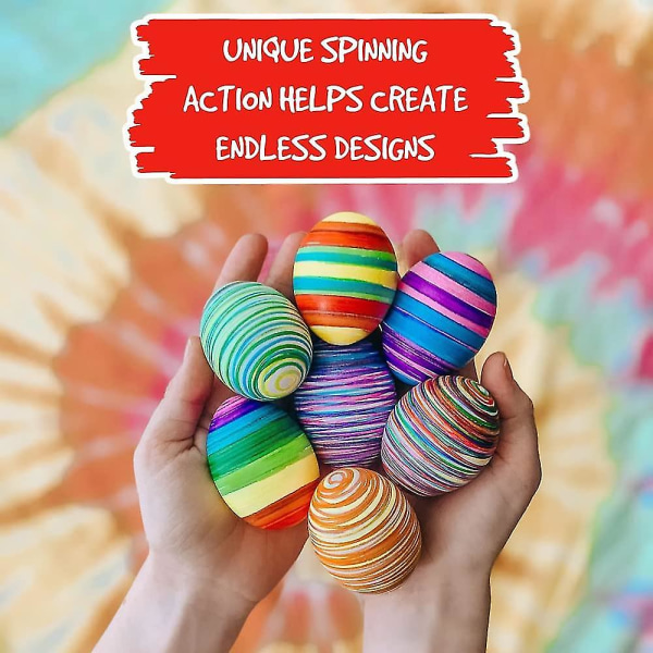 Eggmazing Easter Egg Mini Decorator Kit Kunst- og håndverkssett - Inkluderer eggdekorasjonssnurre og 6 markører [emballasjen kan variere]