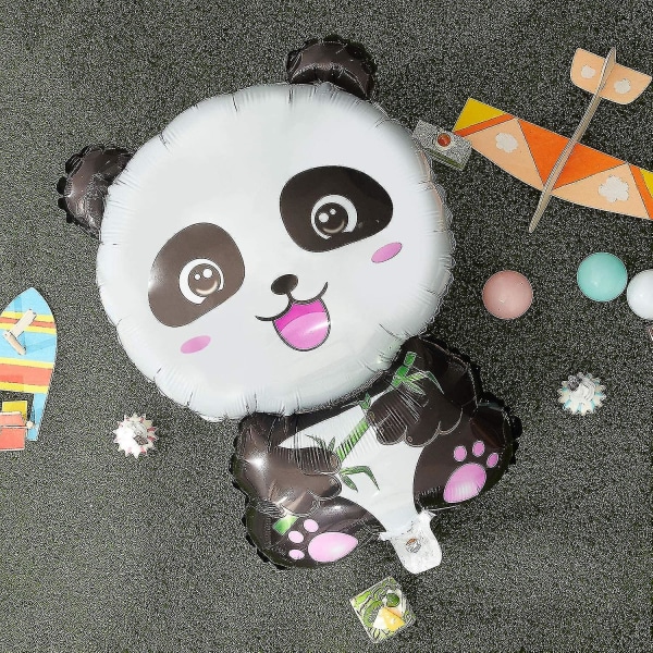 8 stykker Pandaballoner Tegnefilm Pandaformede folieballoner Zoo Dyreballoner Panda Festartikler Tillykke med fødselsdagen Pandaballoner til børn Jungle Anim