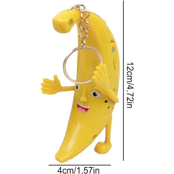 Bananfigur Bilnyckelring, Banan Ryggsäck Handväska Hänge, Sjungande Banan Docknyckelhållare Ryggsäck Hänge, Banan Väska Charm för Pojkar Flickor