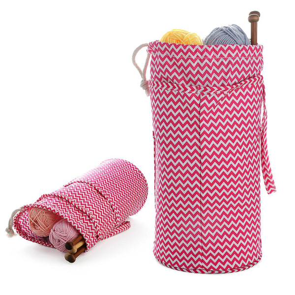 Garnoppbevaringspose, bærbar strikkepose for garnnøster, heklenåler, strikkepinner og annet lite tilbehør