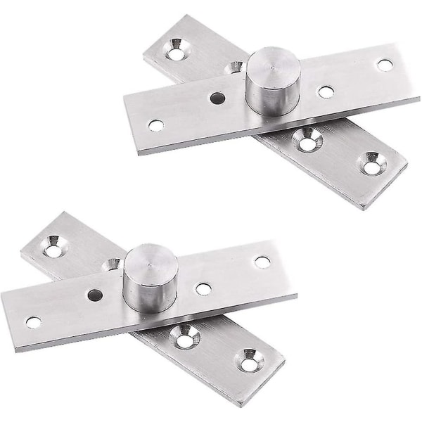 Set Of 2 Stainless Steel 360 Degree Pivot Door Hinges With Fixing Screws 75 X 17mm