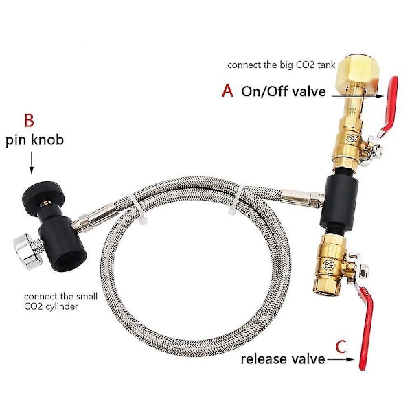 W21.8 CO2-påfyllningsadapter Laddningsadapter för att fylla kolsyremaskinens tankbehållare (24 tum med