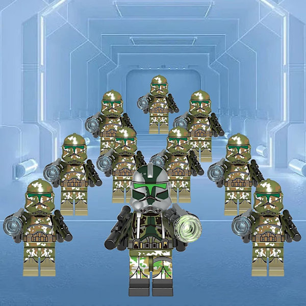 11 stk/sett Star Wars Minifigures Byggeklosser Leker 1,77 tommer Samleobjekt Space Wars Mandalorian Clone Trooper Actionfigurer