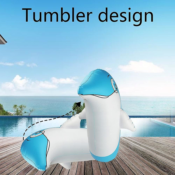 Ljusupplysta Pool Leksaker för Barn och Vuxna Uppblåsbar Delfin Står på Vatten Land med Tumbler Design / LED & Fjärrkontroll / 13 Färger Pool Floats Perfekt för Strand