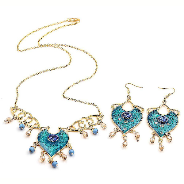 Aladdin Jasmine Halskæde Og Anime Øreringe Eardrop Stud Gave Cosplay Prop Smykker