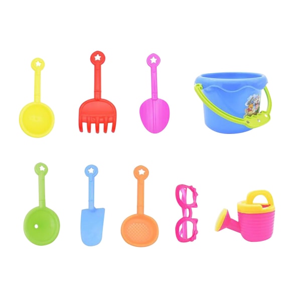 9-osainen sarjakuva Tinys Beach Sand Tools Toys Bucket Set Lasten ulkolelut