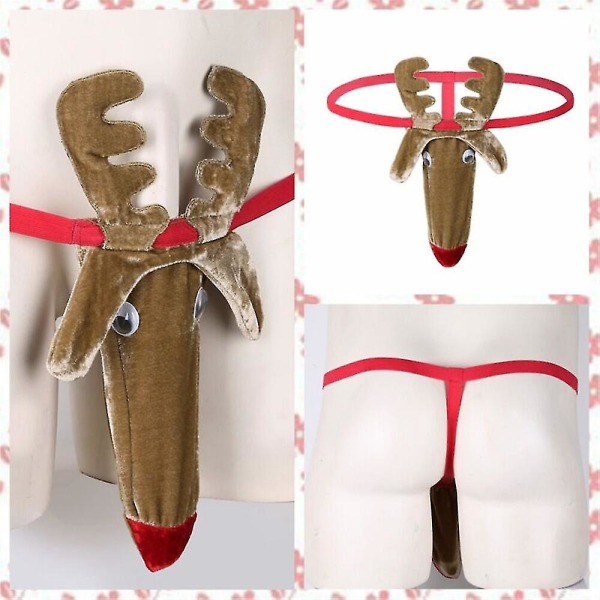 Sexiga herr jul älg stringtrosa Boxer Underkläder Trosa Nattkläder