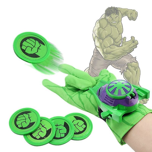 Kids Toys Marvel Dc Superhero Disc Launcher Wrist Transmitter Glove Shooter Gifts The Hulk