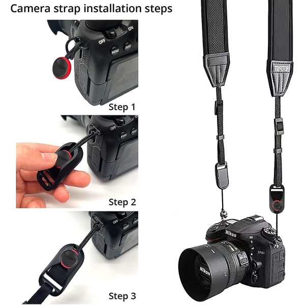 2 styks ankerled Quick Release Ankerled Professionel kameraslyngsrem Kamerarem til hurtig montering og fjernelse af remmen